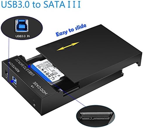 RSHTECH USB 3.0 to SATA External Hard Drive Docking Station – 3.5-Inch HDD/SSD Enclosure with UASP Support for Lightning-Fast Transfers up to 16 TB – Sleek Black Design for Effortless Data Backup and Expansion