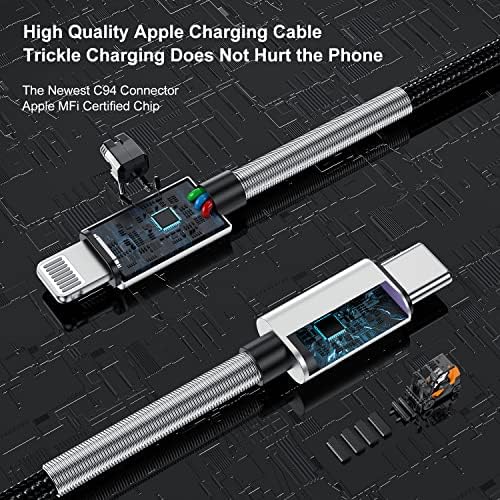 10-Foot Apple MFi Certified USB C to Lightning Charging Cable – Dual Pack High-Speed i Phone Charger for 14/13/12 Series and i Pad – Durable Long Charging Cord for Ultimate Convenience and Flexibility