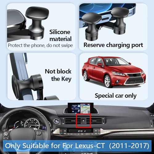 Premium Car Phone Holder Mount for Lexus CT 200 h (2011-2017) | Custom-Fit Mobile Device Bracket for Hands-Free Navigation | Sleek Dashboard Accessory with Easy Installation and Durable Design | Enhance Safety and Style While Driving