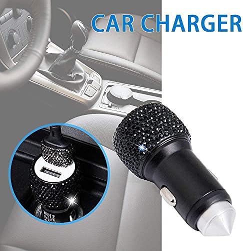 Chic Rhinestone Dual USB Car Charger & 3-in-1 Braided Charging Cable Set – Stylish Bling Accessories for Fast Charging & Enhanced Compatibility – Perfect for Women’s Vehicles in Silver