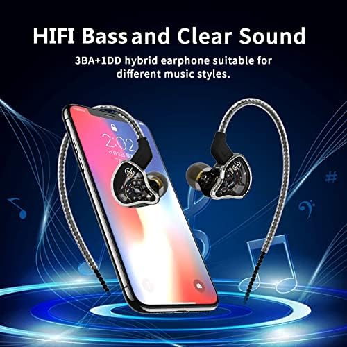 CCZ Warrior Professional In-Ear Monitor Earbuds – Wired Stage Headphones with 3 BA & 1 DD Drivers for Musicians, Singers, and Gamers – Exceptional Clarity, Deep Bass, and Ergonomic Comfort for Live Performance & Studio Use – Enhanced Device Compatibility and Durable Design