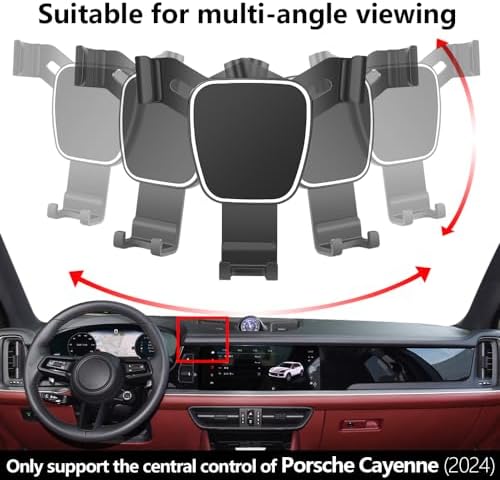 Porsche Cayenne 2024-2025 Coupe Turbo GT Phone Holder – Premium Auto Navigation Mount for Seamless Connectivity and Luxury Design – Custom-Fit Mobile Device Bracket with 360-Degree Rotation and Tool-Free Installation