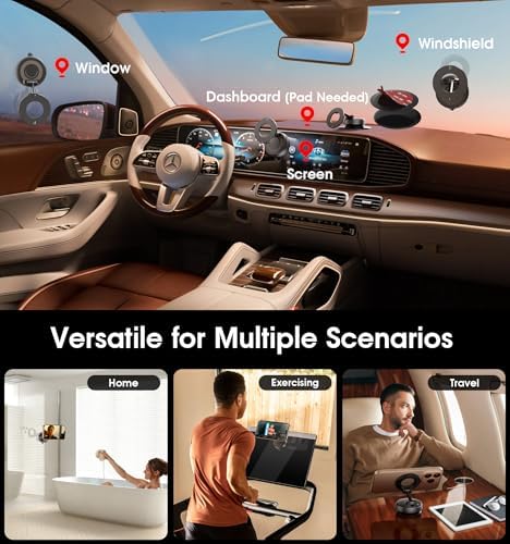 Revolutionize Your Driving with the 2026 Advanced Magnetic Car Phone Holder – 360° Rotatable, 96 LBS Ultra Suction Cup Mount for Ultimate Stability – Perfect for Mag Safe i Phone & Android Devices – Effortless Installation & Enhanced Safety for Gym, Home, and On-the-Go Usage
