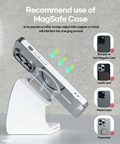 Versatile Miak 3 in 1 Wireless Charging Station for i Phone, Air Pods & Apple Watch – Fast Mag Safe-Compatible Dock for Nightstand & Workspace – Streamlined Design with Overcharge Protection & Efficient Device Power-Up