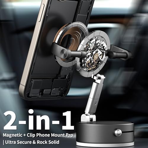 Ultimate 2-in-1 Magnetic Suction Cup Phone Mount for Car & Gym – Versatile Dashboard and Windshield Holder with Foldable Design for Maximum Portability – Perfect for Hands-Free Navigation, Music Control, and Mirror Mounting Solutions – Superior Smartphone Compatibility and Easy Installation