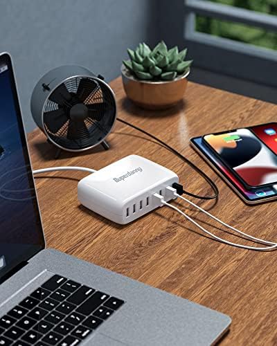 High-Efficiency 8-Port USB Charging Station by SUPERDANNY – Compact Multi-Device Hub for i Phone, i Pad, Galaxy, Air Pods & More – Advanced Safety Features for Fast, Reliable Charging in Home or Office Environments