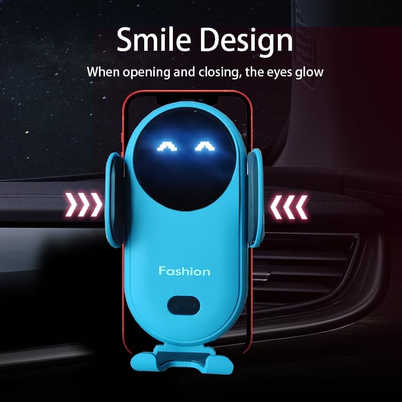 Vibrant Red Automatic Wireless Car Charger Mount – Effortless One-Handed Operation Smartphone Holder for i Phone & Samsung – Rapid Charging for Air Vent or Dashboard Use – Enhance Your Driving with Secure Support & Stylish Convenience