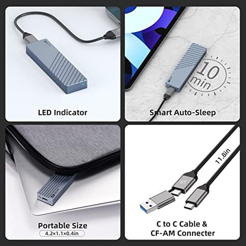 Transform Your Storage Game with SAN ZANG MASTER M.2 SATA SSD Enclosure – Ultra-Fast USB C 3.1 Gen2 to SATA 3.0 (6 Gbps) Compatibility for 2280/2260/2242/2230 Drives, Featuring UASP Trim Support for Enhanced Performance and Portability, Perfect for Professionals and Tech Enthusiasts Seeking Reliable Data Transfer Solutions