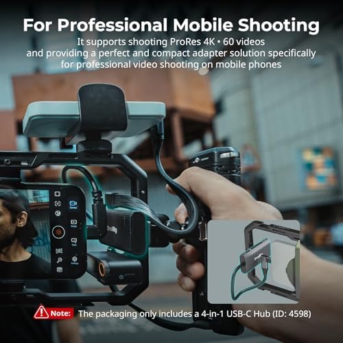 Revolutionize Your Mobile Filmmaking with the Small Rig 4-in-1 USB-C Hub – Powerful PD 100 W Charging, Dual High-Speed USB Ports, and Cold Shoe Mount for Flawless Audio Integration – Essential Tool for Professional Videographers and Photographers