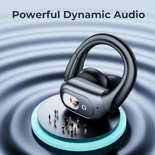 90-Hour Bluetooth Wireless Earbuds – Sweatproof Sport Earphones with Secure Earhook & LED Display Charging Case – Unmatched Sound Quality for Active Lifestyles – Ideal for Intense Workouts & Outdoor Adventures Compatible with i OS & Android Devices