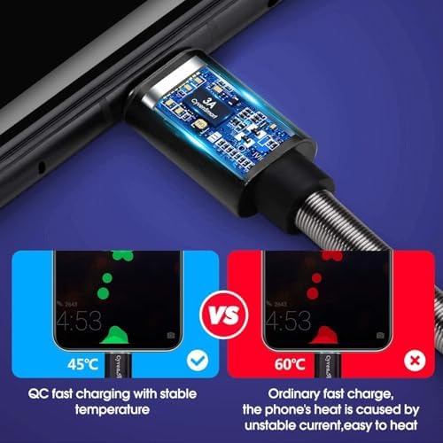 Cyven Premium 3 ft USB Type C Cable Duo Pack – Fast Charge & Data Transfer Cord, Durable TPE Construction, Compatible with Samsung Galaxy A Series, LG V Series, and More – Stylish Pink Design for Enhanced Performance and Versatility