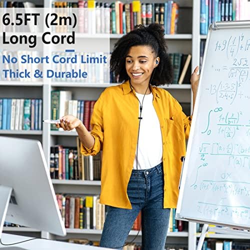 Premium USB Earbuds with Microphone – Versatile Wired Headset for Gaming, Work, and Music | 6.5 Ft Flexible Cord for Unrestricted Movement | Superior Comfort with Over-Ear & In-Ear Design | Integrated Mute Control for Seamless Communication | Includes Protective Case for Travel | Exceptional Audio Clarity for PC, Mac, PS4 & PS5