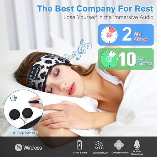 Transform Your Sleep and Workouts with Bluetooth 5.4 Sleep Headband Headphones – Ultra-Thin, Sweat-Resistant Comfort Meets Premium HD Sound for Active Lifestyles and Restful Sleep – Perfect Gift for Fitness Buffs and Music Lovers