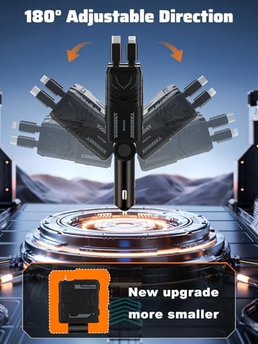 Celestial Power: 4-in-1 Starlight Retractable Car Charger with Fast Dual USB Ports – Compatible with i Phone 15/14/13 – Innovative Tangle-Free Charging Solution for Enhanced Portability and Style