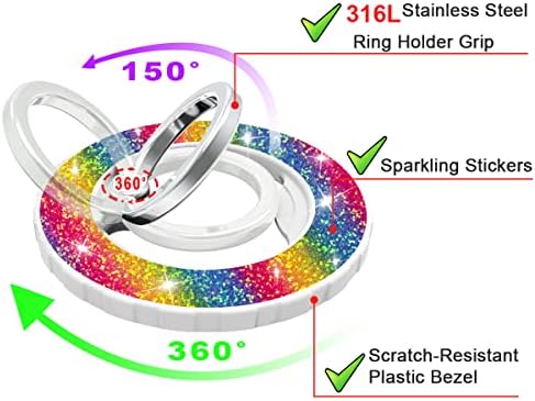 Magnetic Phone Ring Holder Stand – Adjustable Finger Grip with Enhanced Stability and Style for i Phone 12-15 Series – Collapsible Kickstand with Superior 80% Magnetic Strength, Sleek Blue Design for Wireless Charging Compatibility – Ultimate Protection and Versatile Angle Adjustment for Seamless Use