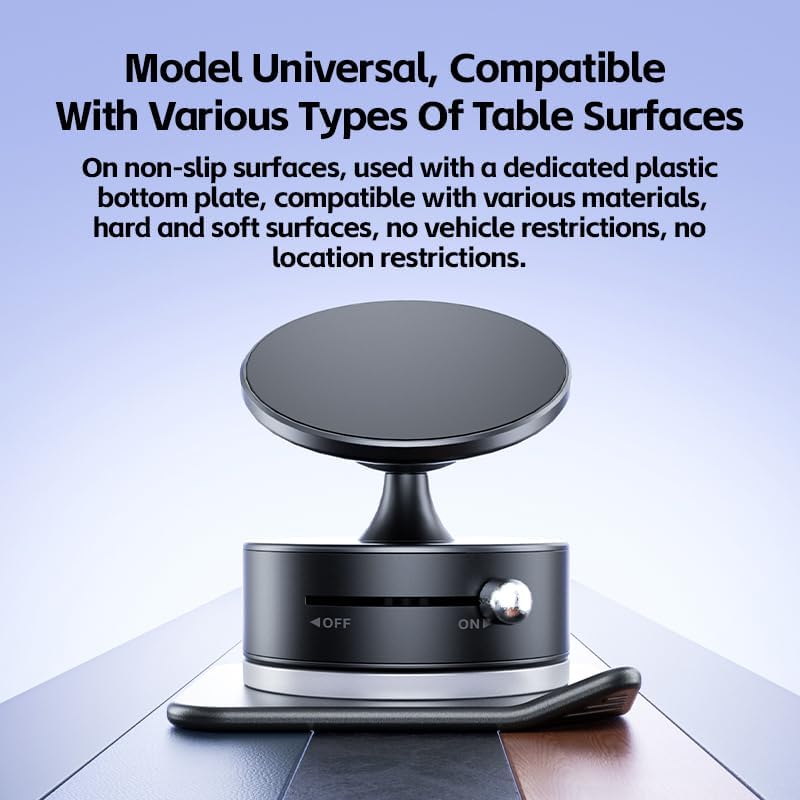 Magnetic Car Phone Mount Holder, Compatible with Magsafe, 360° Adjustable Magnetic Vacuum Suction Mount, Compact & Portable Design Holder for All Smartphones, Universal Car/Home/Office/Gym Use – Enhanced Compatibility and Speed