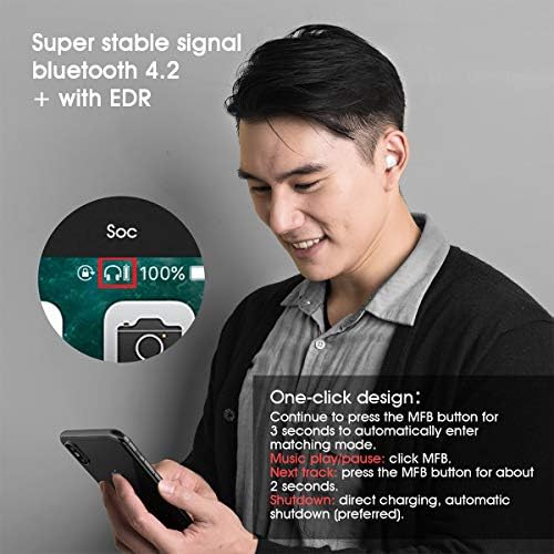 Tiny Wireless Invisible Earbuds with Charging Case – Discreet In-Ear Headphones for Professionals | Lightweight Waterproof Design for Small Ear Canals | Seamless Audio Experience on the Go