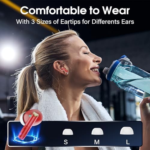 Revolutionary Bluetooth 5.4 Wireless Earbuds with Enhanced ENC Noise Cancellation – 48-Hour Playtime & IPX7 Waterproof Rating for Active Lifestyles – Ideal for Music Aficionados & Fitness Enthusiasts Featuring LED Battery Indicator and Cross-Platform Compatibility with i OS & Android Devices