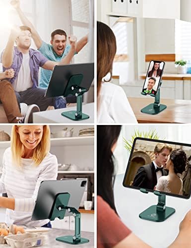 Transform Your Workspace with the OCYCLONE Adjustable Phone Stand & Cable Organizer Set – Versatile Foldable Holder for 4.7″ to 13″ Devices, Personalized Viewing Heights, and Effortless Portability for Home and Office Efficiency