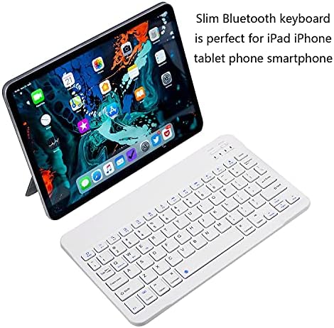 Portable Ultra-Slim Bluetooth Keyboard – Rechargeable Mini Wireless Typing Solution for i Pad, i Phone, Android Tablets and Smartphones – Enhanced Compatibility & Quick Response Keys – Perfect for On-the-Go Productivity