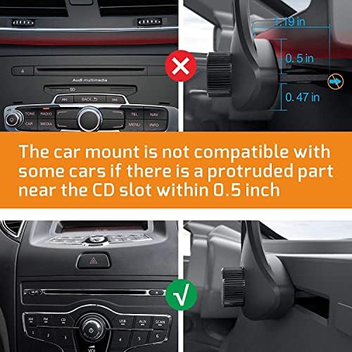 Revolutionary CD Slot Phone Holder for i Phone and Galaxy – 360° Rotating Car Mount for Ultimate Hands-Free Navigation and Entertainment – Compatible with i Phone 14, 13, 12, 11 Pro Max, XR, XS, X, 8, 7 Plus, Galaxy Note10, S10 – Hassle-Free Installation and Enhanced Stability for All Smartphones
