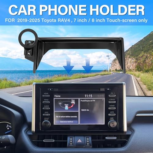 Custom-Fit 360-Degree Rotation Car Phone Holder for Toyota Corolla 2019-2025 & Corolla Cross 2022-2025 – Hands-Free Cell Phone Cradle with 8-Inch Screen Compatibility – Elevate Driving Safety and Convenience with Sturdy, Easy-Install Mount