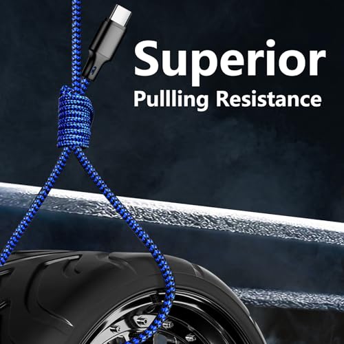 High-Speed 10 FT USB C to USB C Charger Cable – Durable Nylon Braided 3-Pack for Rapid 60 W Charging – Compatible with i Phone 15/16, i Pad Pro, Mac Book, Samsung & Google Devices – Sleek Black Design for Ultimate Flexibility and Reliability