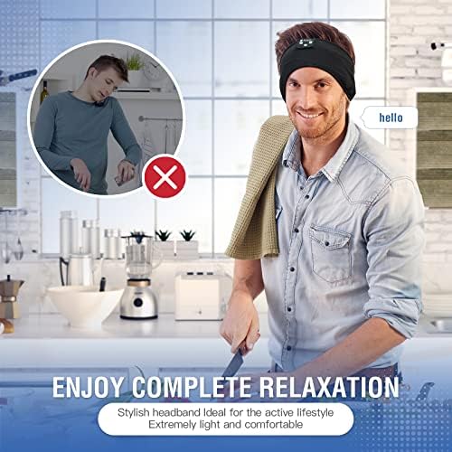 Fulext Bluetooth Sleep Headphones Headband – Ultimate Comfort for Side Sleepers, Thin HD Stereo Sound Quality – Ideal for Insomnia Relief and Travel Convenience – Perfect Gift for Men and Women – Enhanced Compatibility, Long-Lasting Battery Life for All Night Relaxation