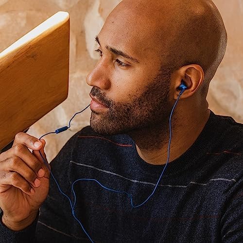 Panasonic Ergo Fit Wired Earbuds with Microphone – Superior Sound Quality with Ergonomic Comfort, Universal 3.5 mm Jack Earphones for Phones and Laptops in Stylish Metallic Purple – Custom-Fit Earpieces (S/M/L) for Optimal Audio Experience and Hands-Free Calls – RP-TCM125-VA