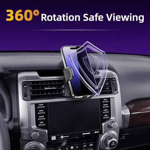 Premium Adjustable Car Phone Holder for Toyota 4 Runner (2010-2024) – 360-Degree Rotatable Cell Phone Mount for 4-7 Inch Devices – Enhanced Versatility, Quick-Release Feature, and Sturdy Design for Safe Driving