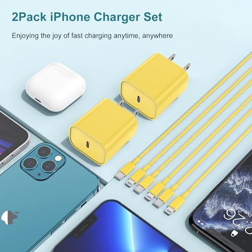 MFi Certified 20 W USB-C to Lightning Fast Charger for i Phone 14/13/12 – 6 FT Durable Cable & Power Delivery Block in Stylish Blue – Ultimate Solution for Rapid Charging of All Apple Devices Including i Pad Pro, XS, XR, 8 Plus – Optimized for Reliability and Speed