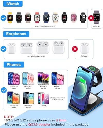 Revolutionary 3-in-1 Foldable Wireless Charging Station for i Phone, Apple Watch & Air Pods – Ultra-Portable Travel Charger with Rapid Charging for i Phone 16/15/14/13/12/11/Pro/XR & Air Pods Pro/4/3/2 – Perfect Solution for Mobile Professionals and Adventurers