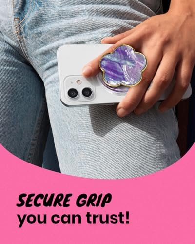 Chic Mother of Pearl Daisy Floral Phone Grip & Stand – Stylish Magnetic Phone Holder for Secure One-Handed Use and Hands-Free Viewing (Crème) – Ideal Floral Accessory for Enhanced Mobile Experience and Compatibility with Mag Safe Devices