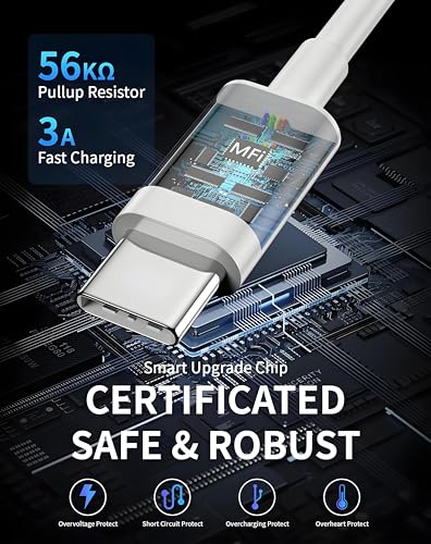 USB to USB C Cable [2 Pack, 6FT],USB A to USB C 3A Fast Charging Braided Charge Cord, Car Carplay Cable for iPhone 16 15 15 Pro Max 15 16 Plus iPad Pro iPad Air 5th Mini 7th Gen Car Charger Cable Cord – Enhanced Compatibility and Speed