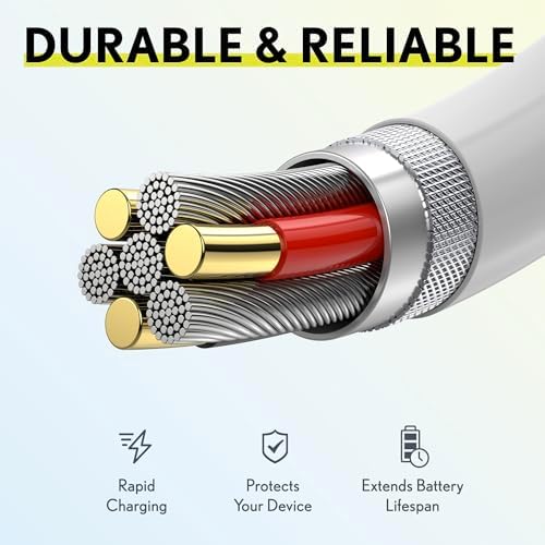 Overtime MFi Certified 4 ft Lightning Cable – Fast Charging USB-A to Lightning Connector for i Phone, i Pad, i Pod | Durable & Portable Charging Solution – Value Pack of 2 for Enhanced Compatibility and Convenience