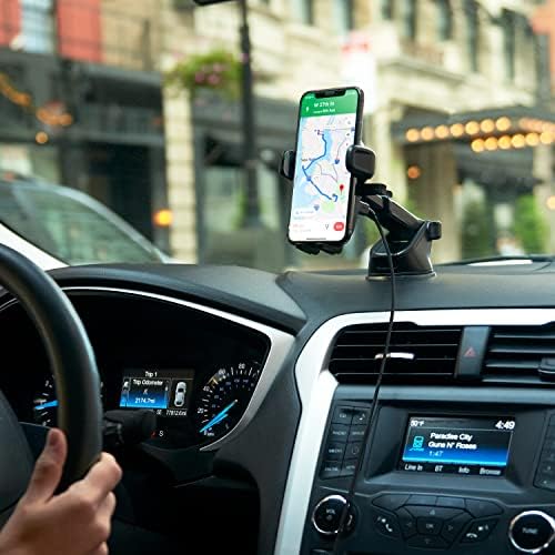 i Ottie Easy One Touch Wireless 2 Qi Dashboard Phone Mount & Car Charger – Effortless Smartphone Accessibility and Charge Efficiency for i Phone, Samsung Galaxy, Huawei, LG – Streamlined Driving Experience with Enhanced Safety Features and Adjustable Viewing Angles