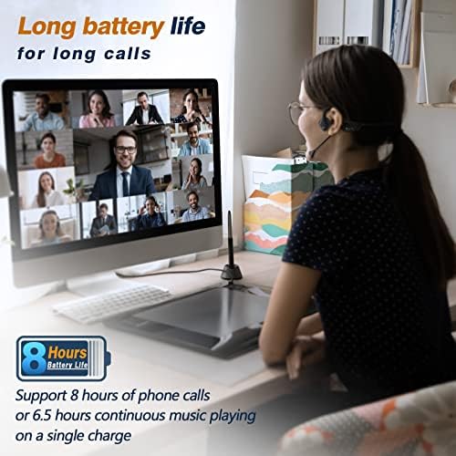 Revolutionary Bone Conduction Bluetooth Headphones with Noise-Canceling Mic – Open-Ear Wireless Headset Tailored for Professionals, Truckers, and Active Lifestyles – Waterproof Durability for Seamless Communication and Enhanced Ambient Awareness