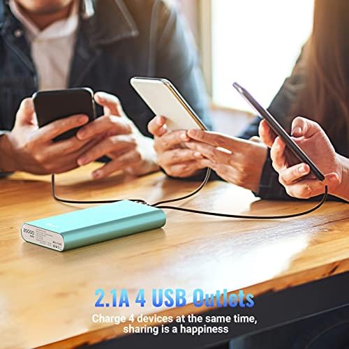 Ultimate BONAI 20000 m Ah Portable Power Bank – Sleek Aluminum Polymer Charger with 4 USB Outputs & Dual Input for Rapid Recharging – Ideal for Camping, Travel, and Daily Use – Universal Compatibility with i Phone, i Pad, Smartphones, and Tablets – Stay Charged Anywhere