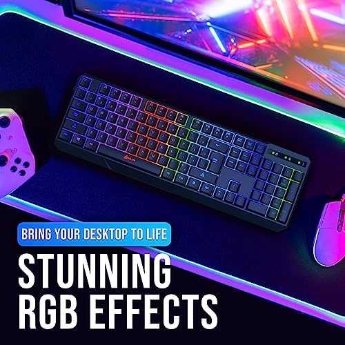 KLIM Chroma RGB Wireless Gaming Keyboard – Ultimate Performance with Long-Lasting Rechargeable Battery, Quick Typing & Water-Resistant Design for PC, PS5, PS4 & Mac – Elevate Your Gameplay with Stunning Backlighting & Enhanced Compatibility