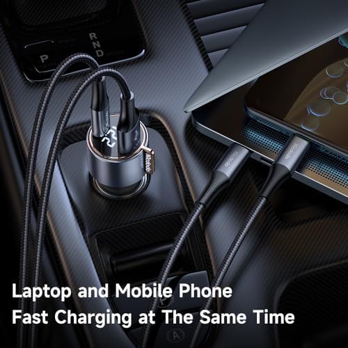 Mcdodo 75 W Fast Charging Car Charger Adapter with Dual USB A+C Ports – Universal Compatibility for i Phone 12-15 Pro Max, Galaxy S & A Series – Compact, Reliable, and Safe Car Lighter Charger for On-the-Go Power Solutions