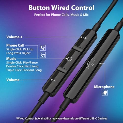 Jiunai Gradient Purple Wired Earbuds – High-Fidelity 3.5 mm Noise-Isolating In-Ear Headphones with Built-In Microphone, Volume Control & Tangle-Free Magnetic Design – Tailored for i Phone & Android Users – Ultimate Choice for Daily Commutes, Travel, and Academic Life