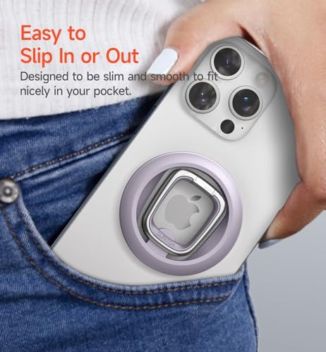SURITCH Mag Safe Phone Grip – Innovative Magnetic Ring Holder for i Phone 15 Series, 360-Degree Adjustable Kickstand for Optimal Viewing, Ergonomic Design for Secure Handling, Sleek Silver Finish, Seamless Compatibility with Mag Safe Cases – Transform Your Mobile Experience