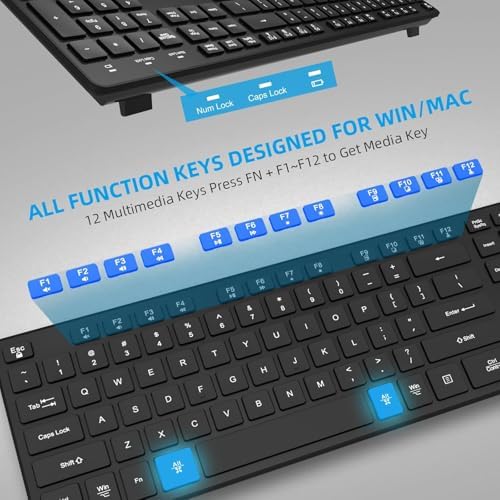Experience Ultimate Comfort with the BFRIENDit Ultra-Quiet Wireless Keyboard – Sleek 2.4 GHz Connection for Mac & Windows, Slim Chocolate Key Design for Effortless Typing and Enhanced Productivity, Perfect for Home, Office, and Smart TV Use – Effortless Connectivity Meets Stylish Functionality