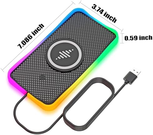 Elevate Your Driving Experience with the LANSEMKU 15 W RGB Wireless Car Charger Pad – Fast and Stylish Charging for i Phone and Samsung Devices, Non-Slip Design with 100 CM USB Cable for Ultimate Convenience and Compatibility