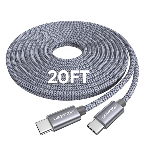 40Ft USB C to USB C Cable 60W, Nylon Braided Extra Long Type C to Type C Charger Cord (No Data Transfer) for USBC Phone/Tablet/Pixel/Switch and Other USB-C Devices – Enhanced Compatibility and Speed
