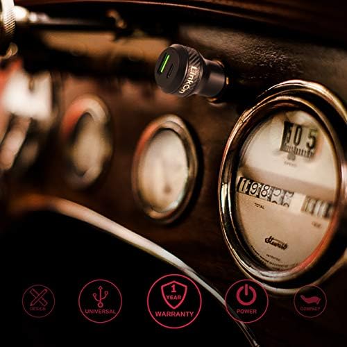 Experience Rapid Power with the Link On 84 W USB-C Car Charger: Dual-Port Fast Charging Adapter Featuring 60 W PD3.0 & 18 W QC3.0 for Mac Book, Dell XPS, Google Chromebook & More – Compact, Multi-Device Accessory with Enhanced Safety Mechanisms for Reliable Performance on the Road