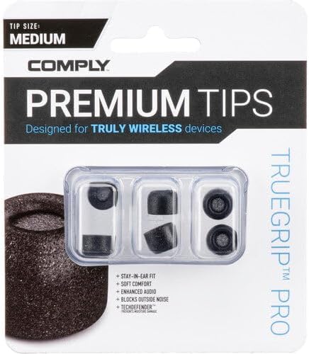 Upgrade Your Audio Experience with Comply TWR-200-B Memory Foam Earbud Tips – Perfect Fit for Bang & Olufsen EX, Beats Solo Buds, Devialet Gemini & More | Exceptional Comfort, Advanced Noise Isolation, and Secure Fit in Black (S/M/L) – 3 Pairs for Ultimate Listening Enjoyment