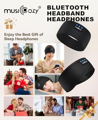 MUSICOZY Bluetooth 5.4 Sleep Headband Headphones – Ultimate Wireless Comfort for Sleep, Workouts, and Travel – The Perfect Gift for Active Lifestyles with Rapid Pairing and Sweatproof Design