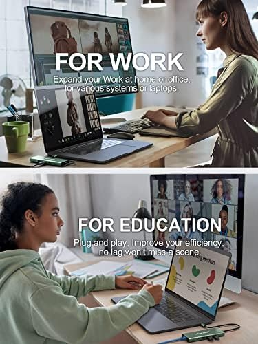 Revolutionize Your Connectivity with the Hiearcool 8-in-1 USB C Hub Ethernet – High-Speed 4 K@60 Hz HDMI, Dual USB 3.0 Ports & Gigabit Ethernet for Mac Book Pro/Air, i Pad, Dell, and Lenovo – Streamline Your Workspace with Effortless Multitasking and Enhanced Compatibility – Ultimate Portable Adapter for Professionals on the Go