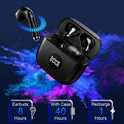 Next-Gen Bluetooth 5.4 Wireless Earbuds – Unleash Hi-Fi Stereo Sound with 40-Hour Battery Life, Superior Call Clarity from 4 ENC Mics, IP7 Waterproof Rating, and Fast USB-C Charging with LED Indicator for Ultimate Comfort and Longevity
